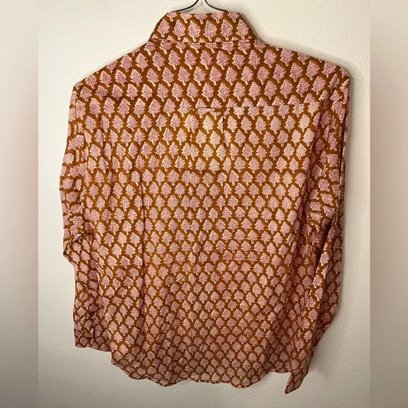 Emerson Fry Orange and White Patterned Blouse - Picture 16 of 16